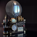 Industrial Equipment With Silver Spherical Tank Pressure Gauge Pipes And Brass Components