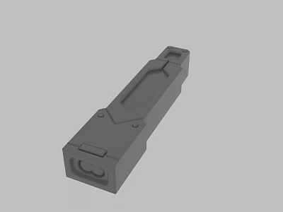 Simple Gray Industrial Mechanical Part 3D Model With Grooves And Holes 3d model