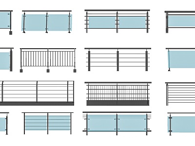 Glass Railing Guardrail model