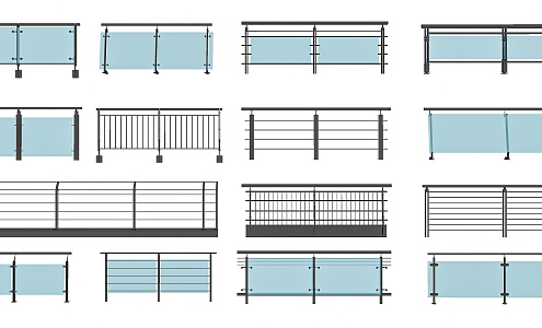 Glass Railing Guardrail 3d model