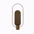 Modern Minimalist Decorative Ornament Set With Brown Columnar Body And Metal Frame Wooden Base