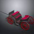 Antique Horse Carriage With Red Seats Red Wheels And Black Body