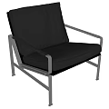 Modern Black Lounge Chair With Sleek Metal Frame And Comfortable Design