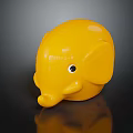 Yellow Elephant Toy Character With Smooth Surface And Black Eye Shiny Design