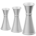 Silver Conical Wine Bottles And Glasses In Three Different Sizes For Elegant Table Decor