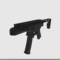 Modern Black Tactical Assault Rifle With Barrel Magazine And Rail System