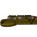 Spacious Green Sectional Sofa With Patterned Cushions And Plush Velvet Upholstery 3d model