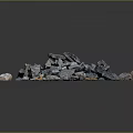 Pile Of Natural Wood Stone Materials With Various Colors And Different Shapes