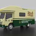 Mobile Coffee Truck With Open Awning Beverage Display And Coffee Equipment