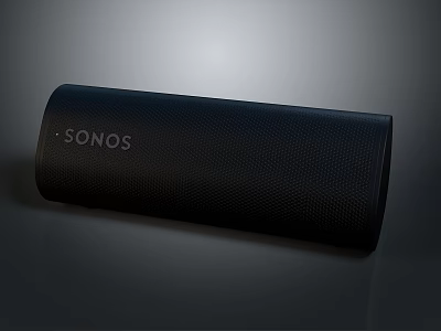 Sonos Wireless Computer Speaker in Black Cylindrical Shape with Mesh Surface 3d model