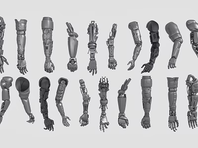Various Industrial Mechanical Arms With Different Design Models And Functional Components 3d model