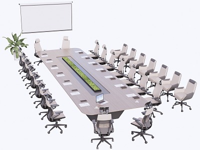 Modern Office Conference Table 3d model