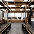 Modern Leisure Area With Wooden Ceiling Sofa Coffee Table And Open Design