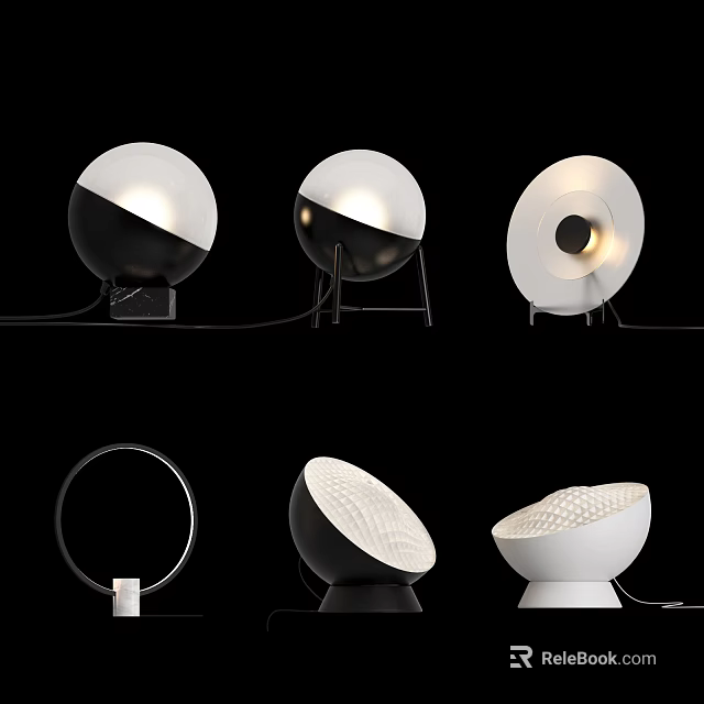Modern Table Lamps With Unique Shapes And Warm Lighting For Home Decor 3d model 