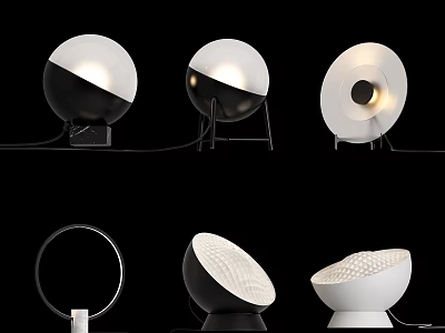 Modern Table Lamps With Unique Shapes And Warm Lighting For Home Decor 3d model
