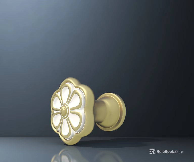 Elegant Golden Flower Shaped Lighting Combination With White Petals And Delicate Design 3d model 