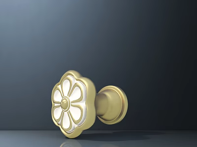 Elegant Golden Flower Shaped Lighting Combination With White Petals And Delicate Design 3d model