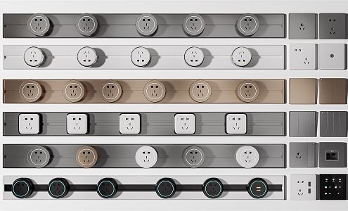 Modern switch rail socket 3d model