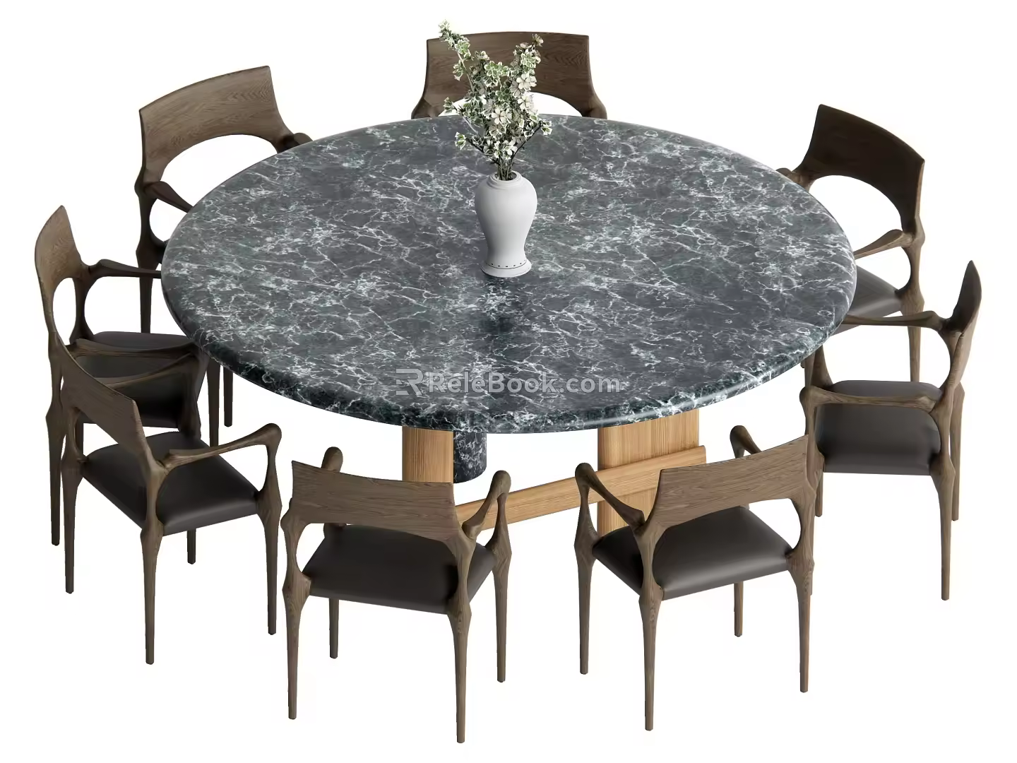 Dining table and chair combination 3d model