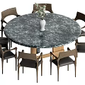 Dining table and chair combination 3d model