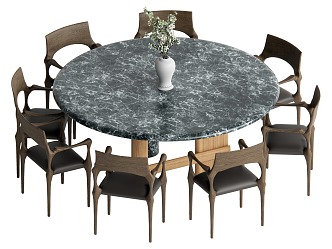 Dining table and chair combination 3d model