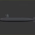 Dark Blue Submarine Watercraft With Streamlined Hull And Conning Tower Structure Design 3d model