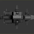 Interstellar Gray Spaceship With Yellow Lines And Futuristic Aerospace Structure Design