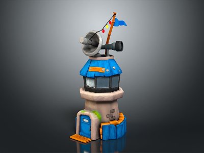 Tower defense sentry tower air defense watchtower observatory tower loft 3d model