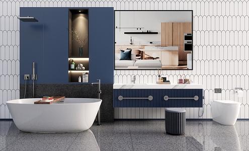 Modern sink bathroom combination 3d model