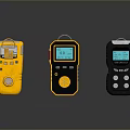 Three Colorful Handheld Portable Computer Devices Featuring Display Screens And Control Buttons