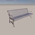 Stainless Steel Public Bench With Armrests And Slatted Design For Outdoor Use