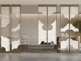 New Chinese-style screen partition 3d model