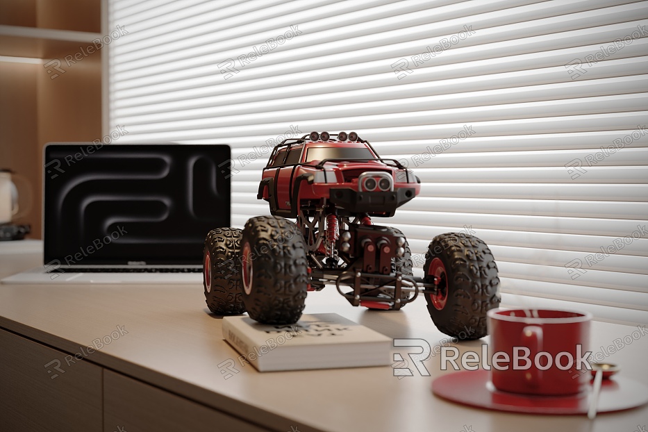 Desk Ornaments Off-road Car Model Book Curtain model