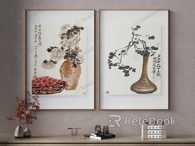 New Chinese Plant Painting Decorative Painting model