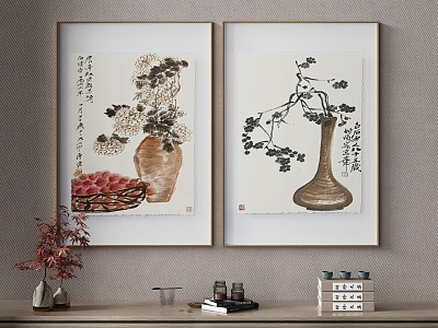 New Chinese Plant Painting Decorative Painting model