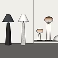 Modern Floor Lamps With Black White Shades And Glass Globe Metal Stand Designs