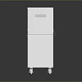 White Workshop Tool Cabinet With Multiple Drawers Green Trim On Wheels