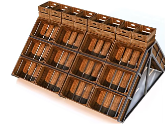 Vegetable Selling Rack Supermarket Shelf 3d model