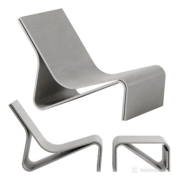 Modern Sleek Lounge Chair With Ergonomic Design And Metal Frame Structure 3d model 