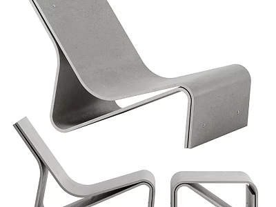 Modern Sleek Lounge Chair With Ergonomic Design And Metal Frame Structure 3d model