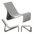 Modern Sleek Lounge Chair With Ergonomic Design And Metal Frame Structure 3d model