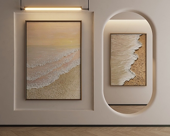 Silent Wind Abstract Painting Beach Texture Painting 3d model