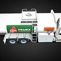 White PEMEX Fuel Tanker Truck With Green Leaf Logo And Orange Labels