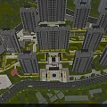 High Rise Residential Buildings With Modern Design Entrance Area Bus Access Spacious Plaza Green Plants