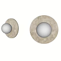 Modern Concrete Wall Lamps With Round Base And White Globe Sphere 3d model