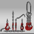Durable Hardware Tools With Heavy Duty Chains Hooks And Links For Industrial Use 3d model