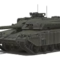Modern Heavy Armored Military Tank With Long Barrel Tracked Chassis And Turret