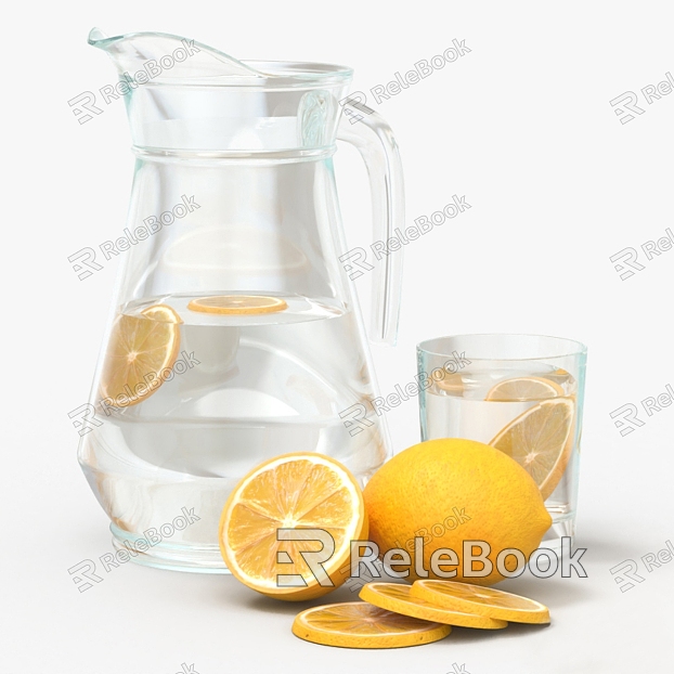 Modern Drink Lemon Water Cup model