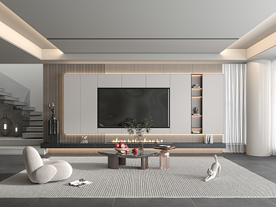 modern living room 3d model