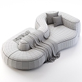 Curved Sofa Multi-person Sofa Fabric Multi-person Sofa Casual Sofa Double-sided Sofa 3d model